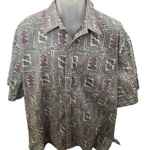 COOKE STREET Honolulu Aloha Hawaiian Reverse Print Shirt Men 2XL XXL